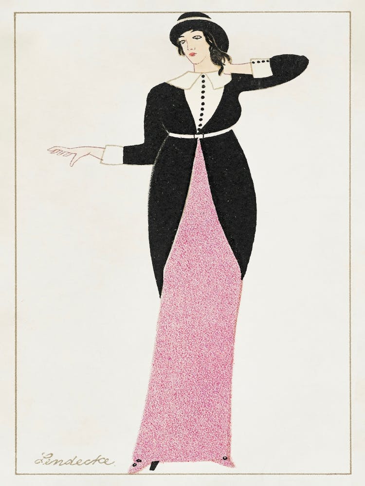 Woman In A Long Tubular Dress (1912), Otto Friedrich Carl Lendecke 1