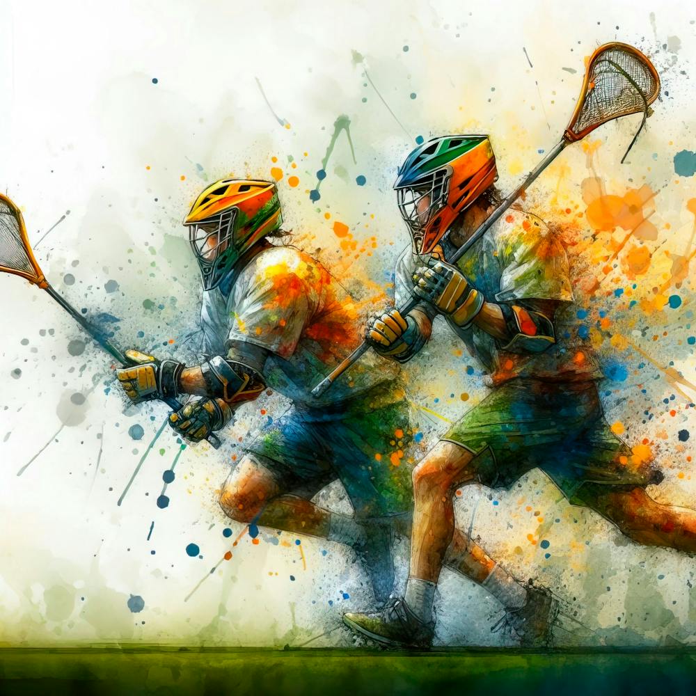 Lacrosse Player In Watercolor 1