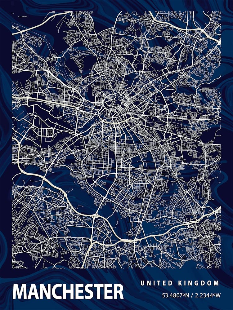 Manchester Crocus Marble Map