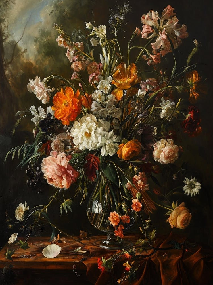 Baroque Floral Still Life Everlasting Flowers 4