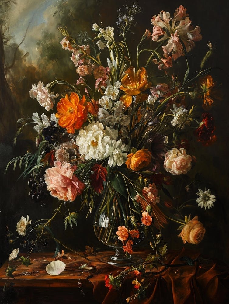 Baroque Floral Still Life Everlasting Flowers 4