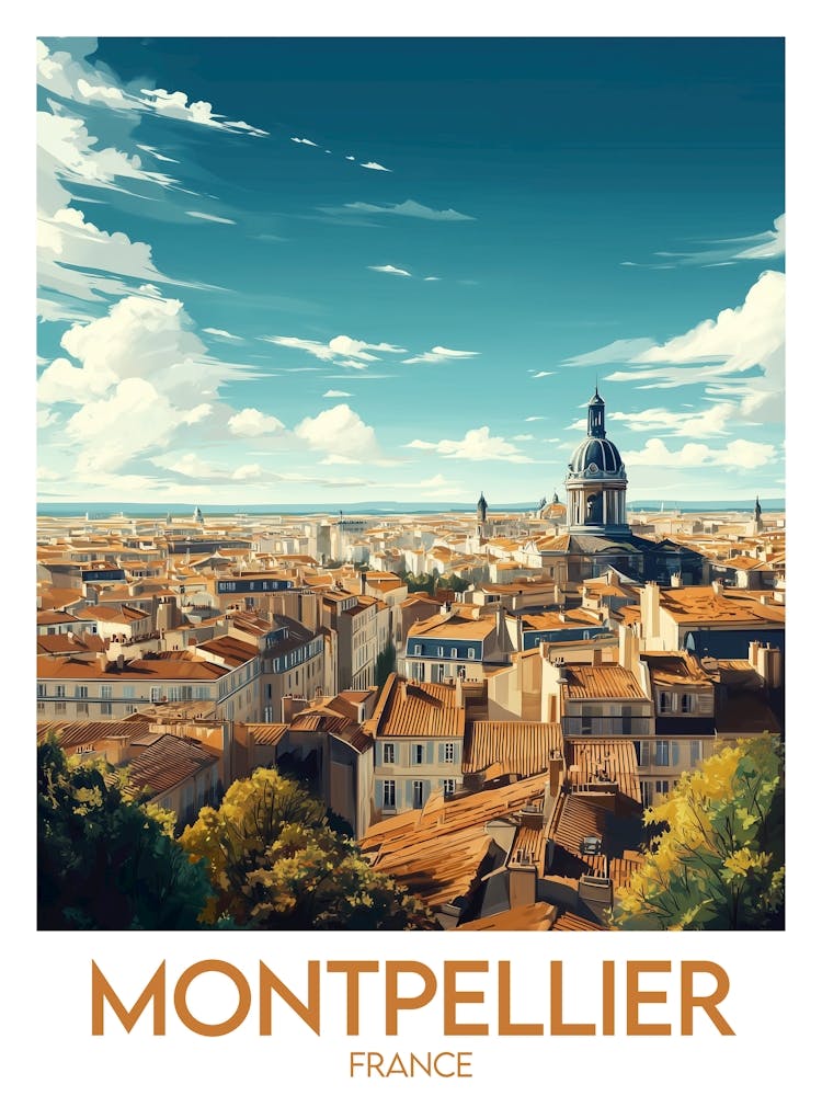Affiche de voyage Montpellier