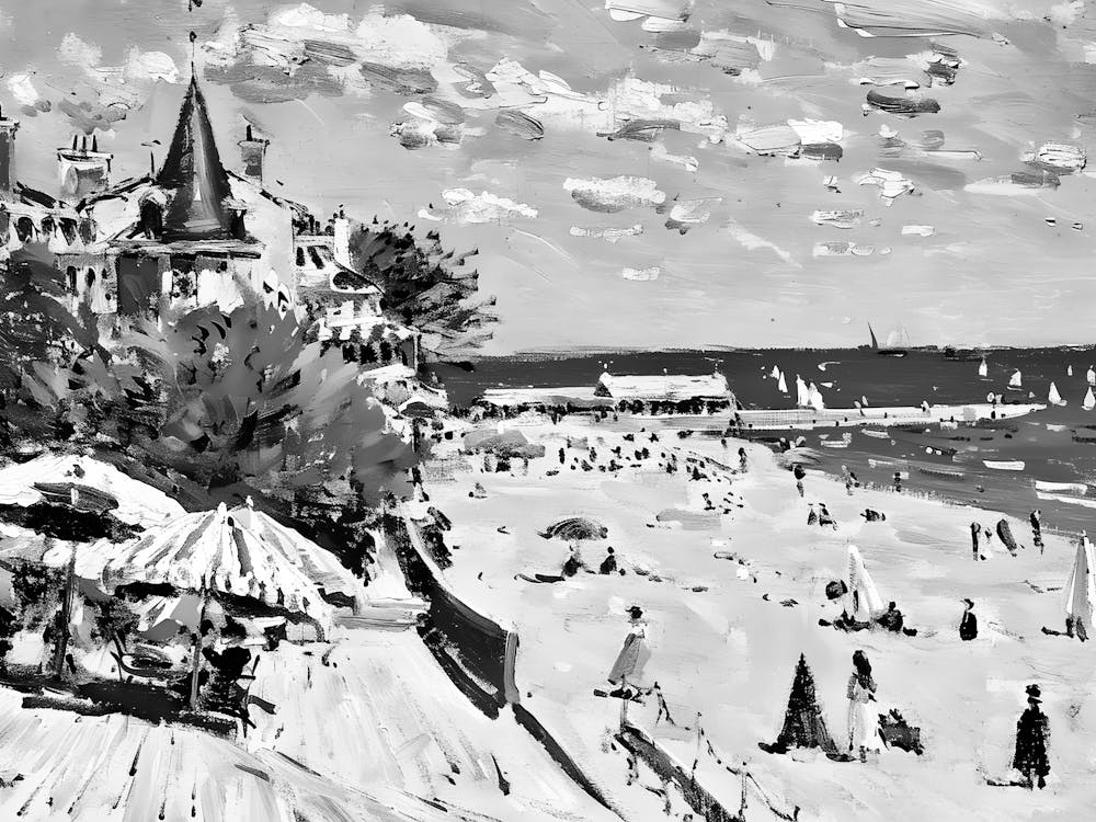 Black And White Of The Beach 1