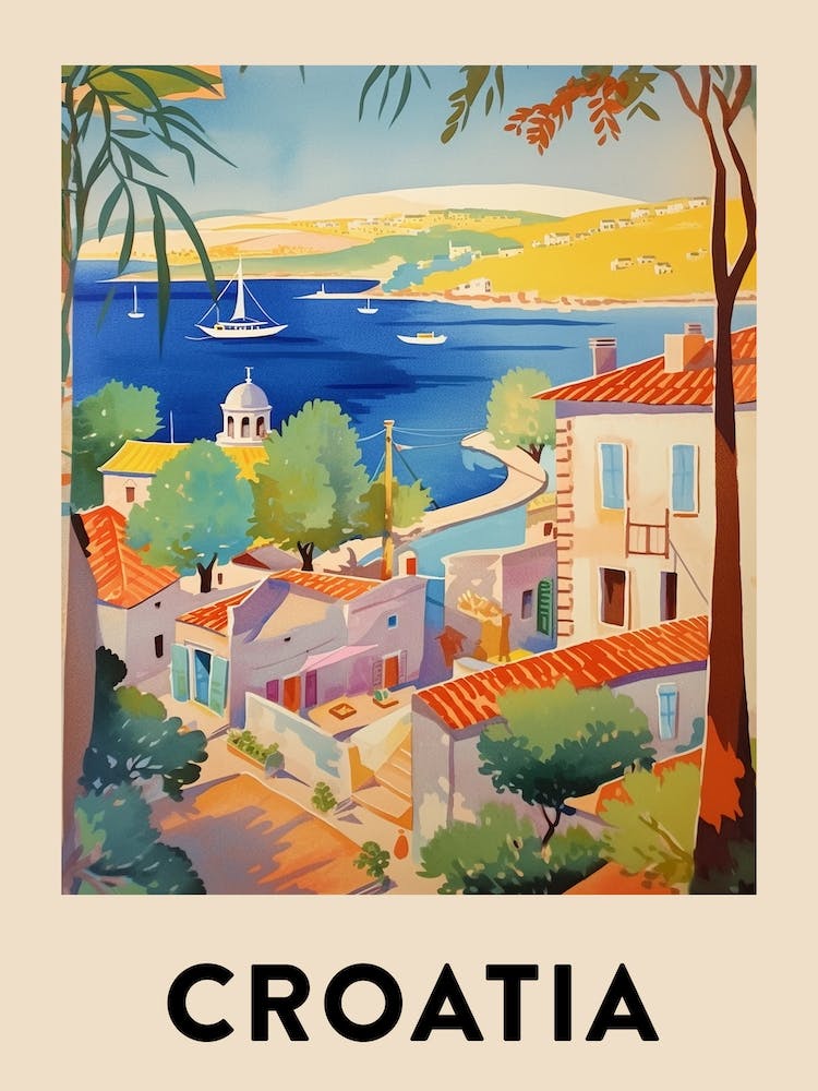 Croatia Vintage Travel Poster