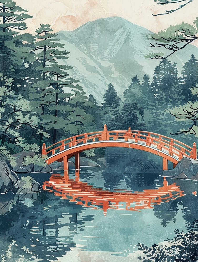 Nikko Japan 6 Retro Illustration