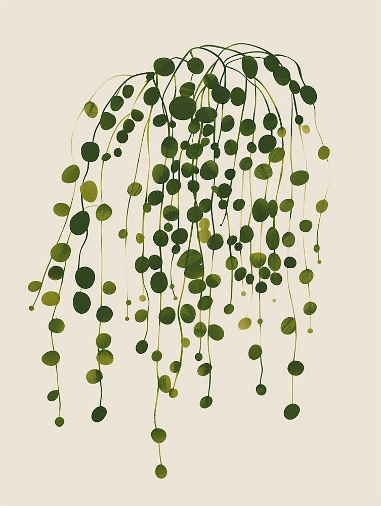 String Of Pearls Plant Minimalist Illustration 5