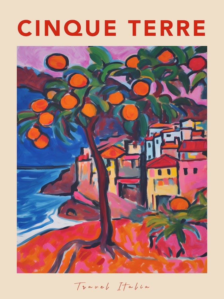 Cinque Terre Italia Travel Poster