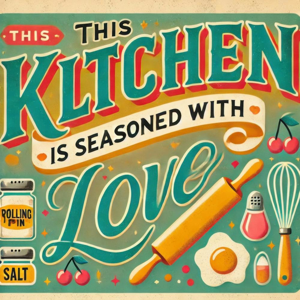 Seasoned With Love. Kitschy Kitchen Art Series