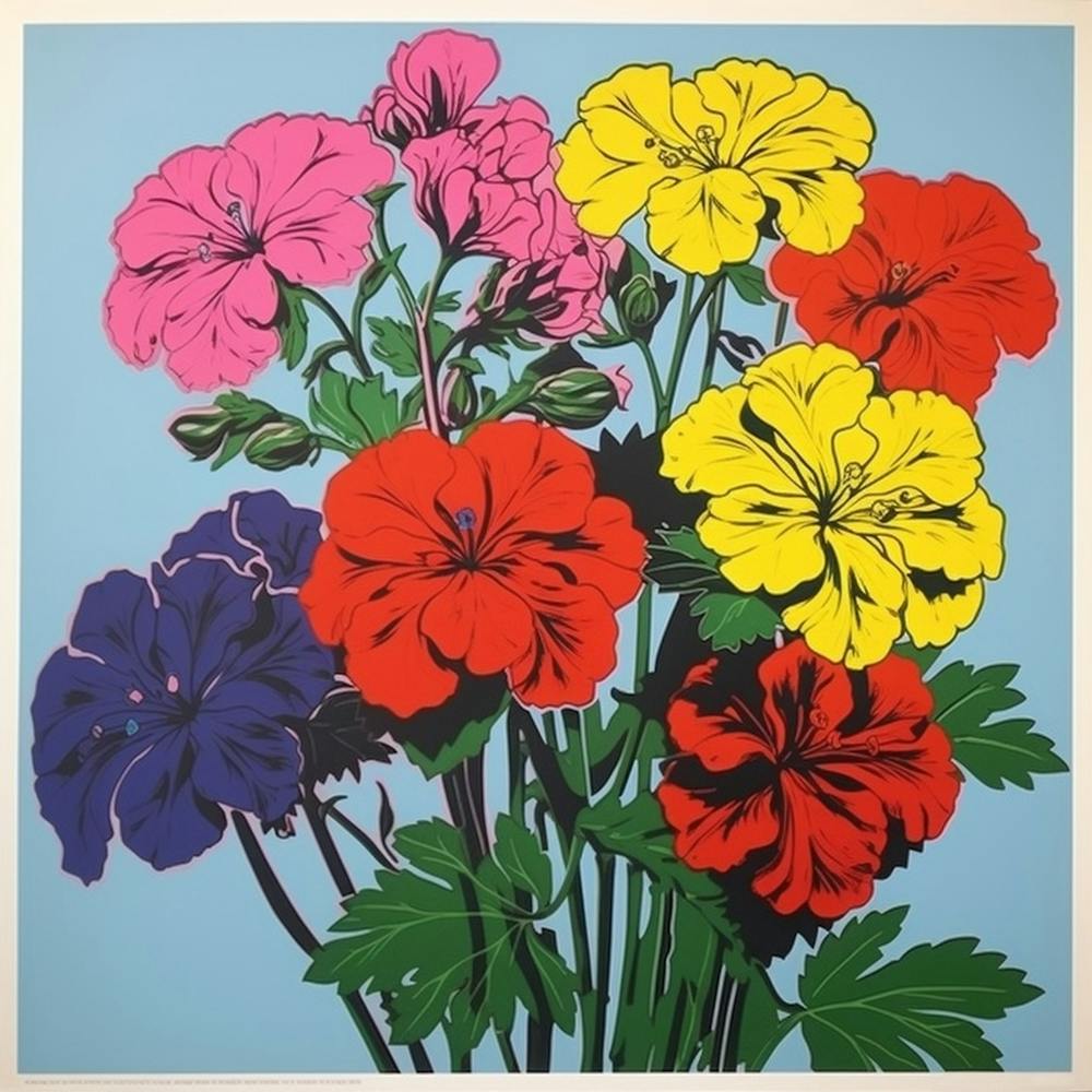 Geranium 2 Pop Art Illustration Square