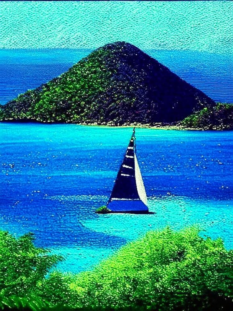 Tobago Cays Saint Vincent And The Grenadines Pointillism Style Tropical Destination
