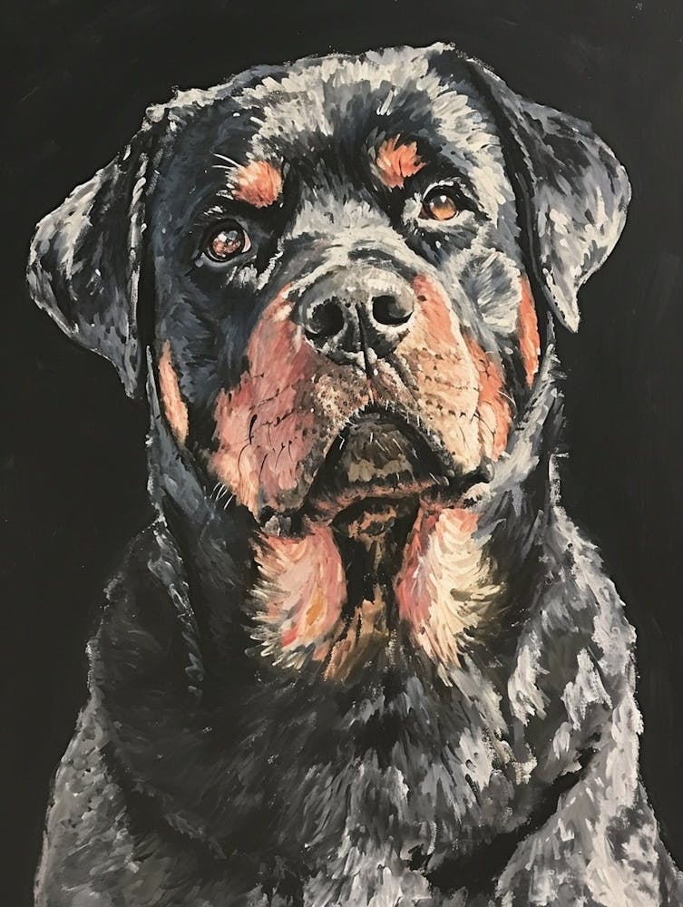 Rottweiler Peinture Acrylique 6