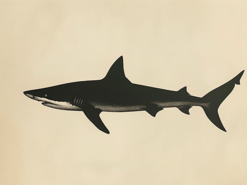 Pelagic Thresher Shark Grey Silhouette 2
