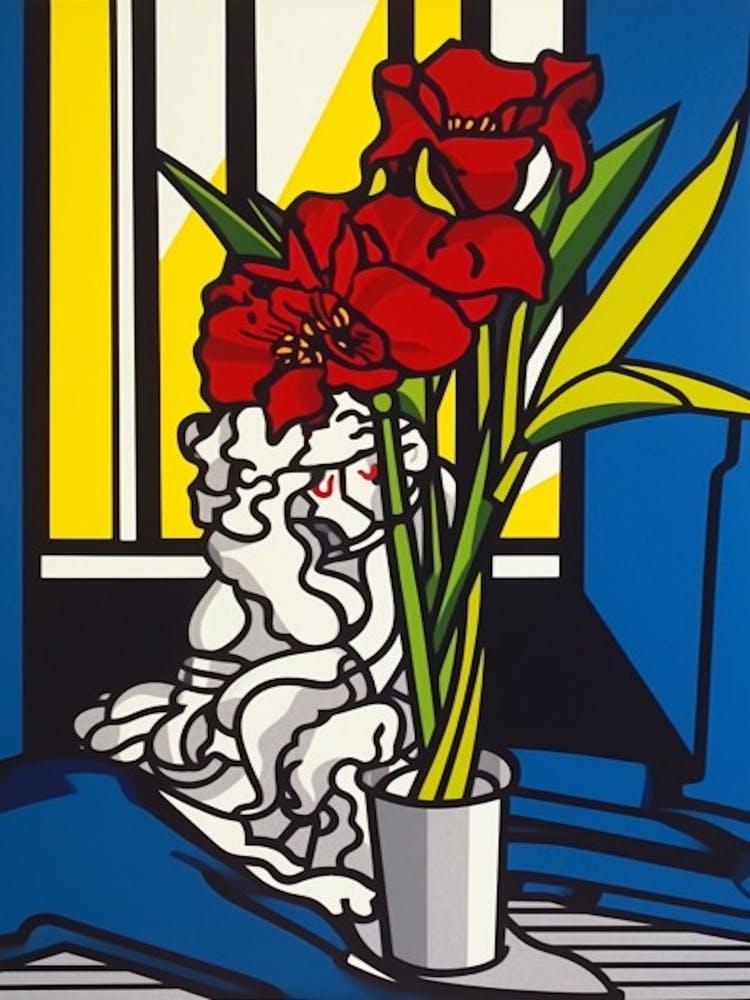 Nelkenblumen-Stillleben 4 Pop-Art-Stil