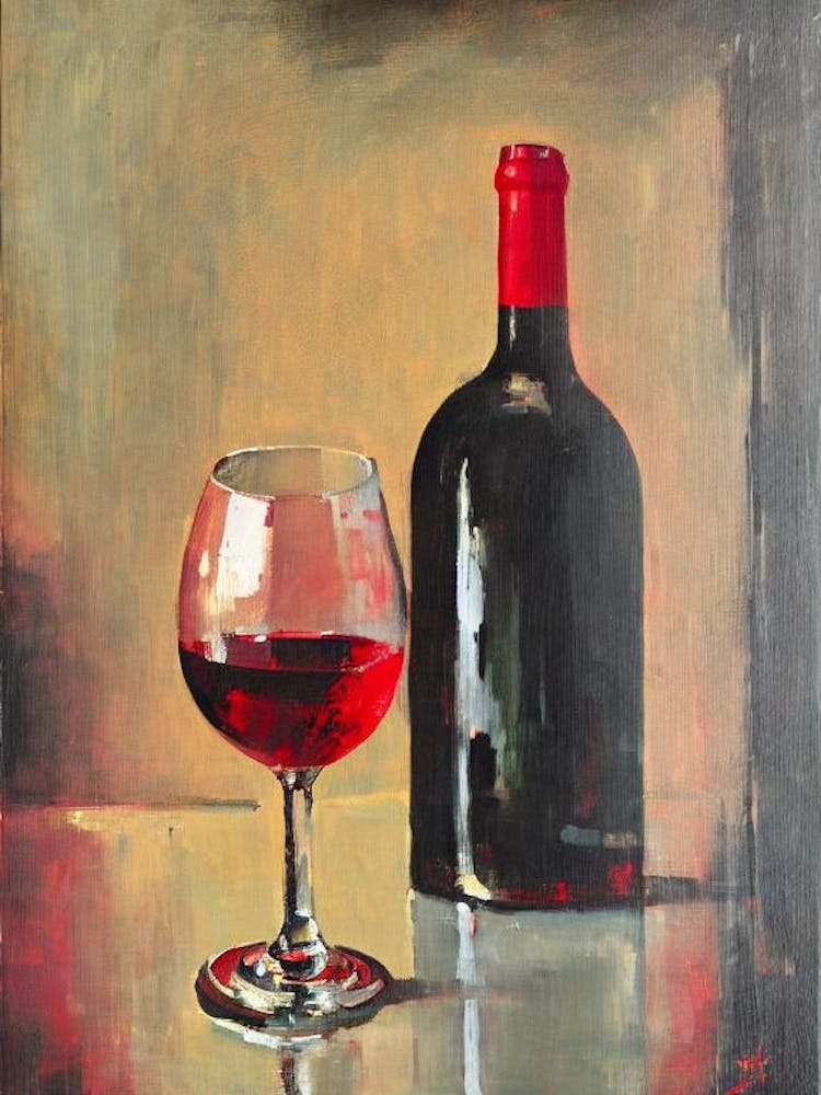Carignan Rosé Oil Painting Cocktail Poster