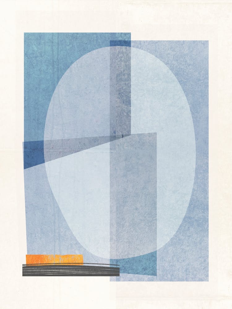 Blue Abstract Shapes Art
