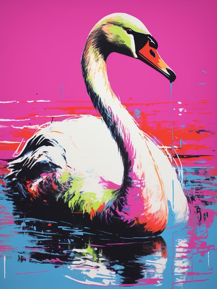 Andy Warhol Style Bird Swan 2