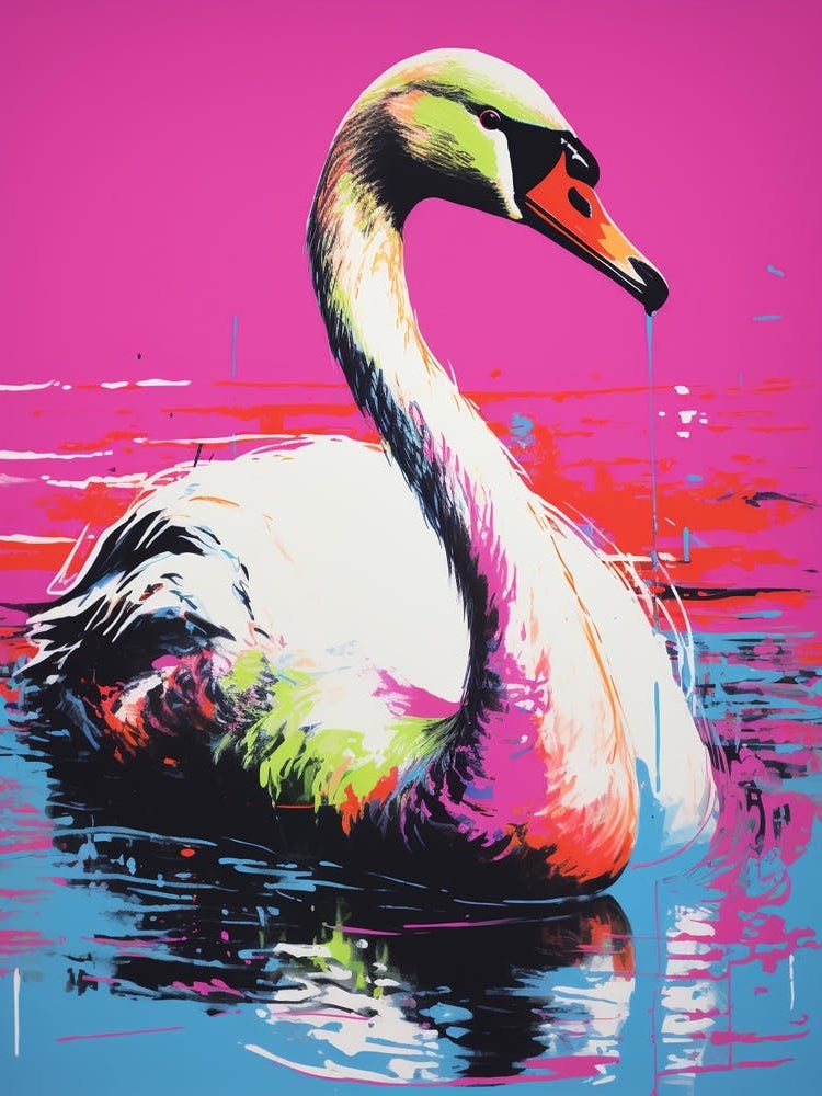Andy Warhol Style Bird Swan 2