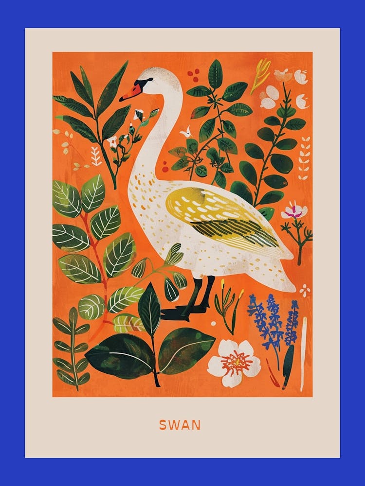 Spring Birds Poster Swan 2