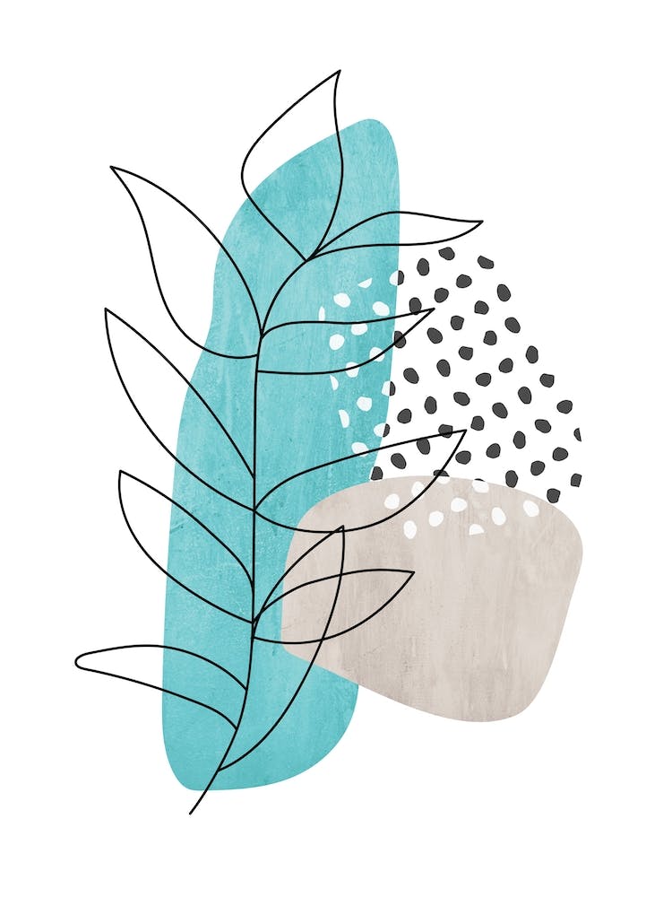 Abstract Leaf Line Drawing