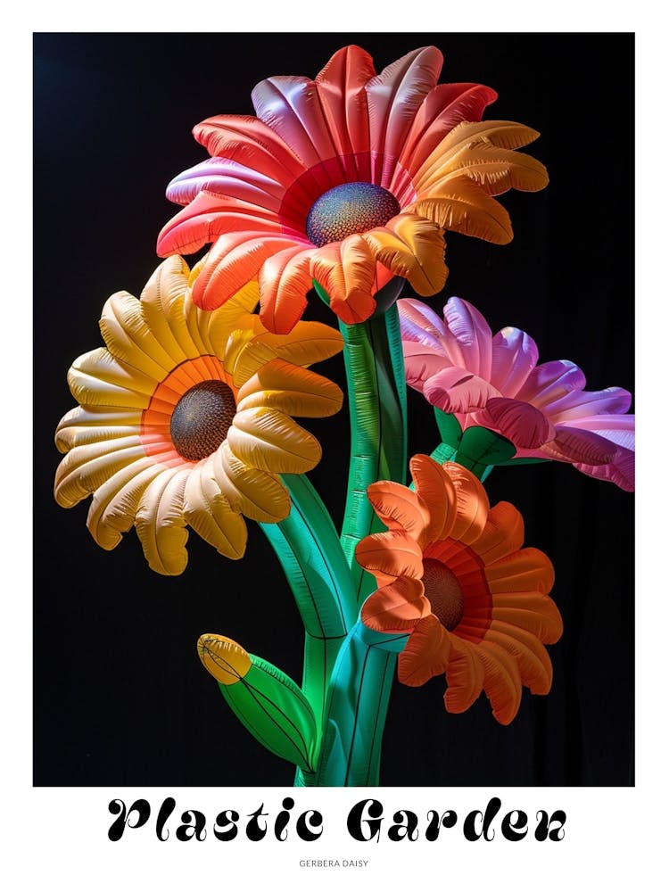 Bright Inflatable Flowers Poster Gerbera Daisy 1