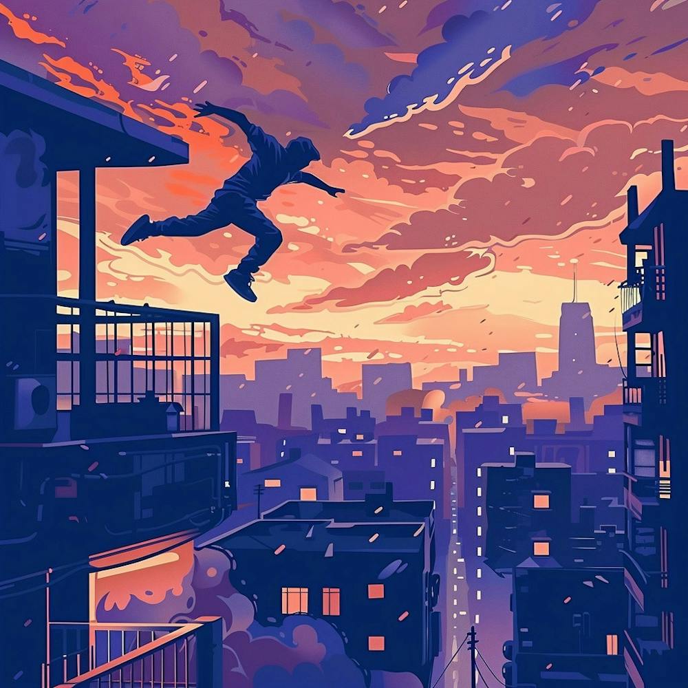 Horizon Urbain au Coucher du Soleil