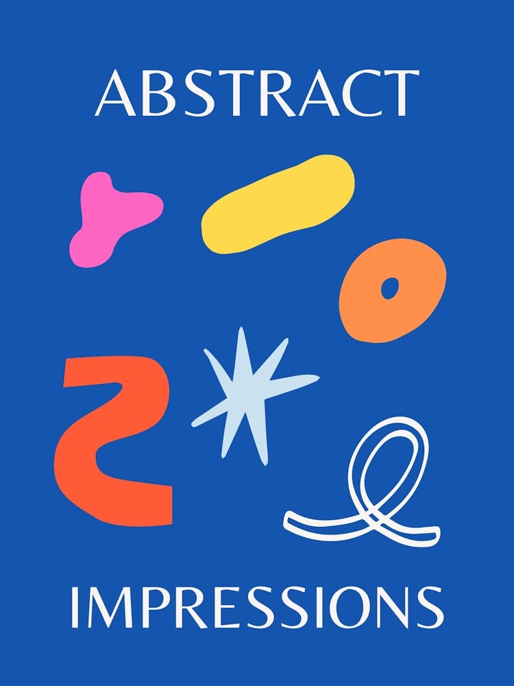 Abstract Impressions Poster 1 Blue