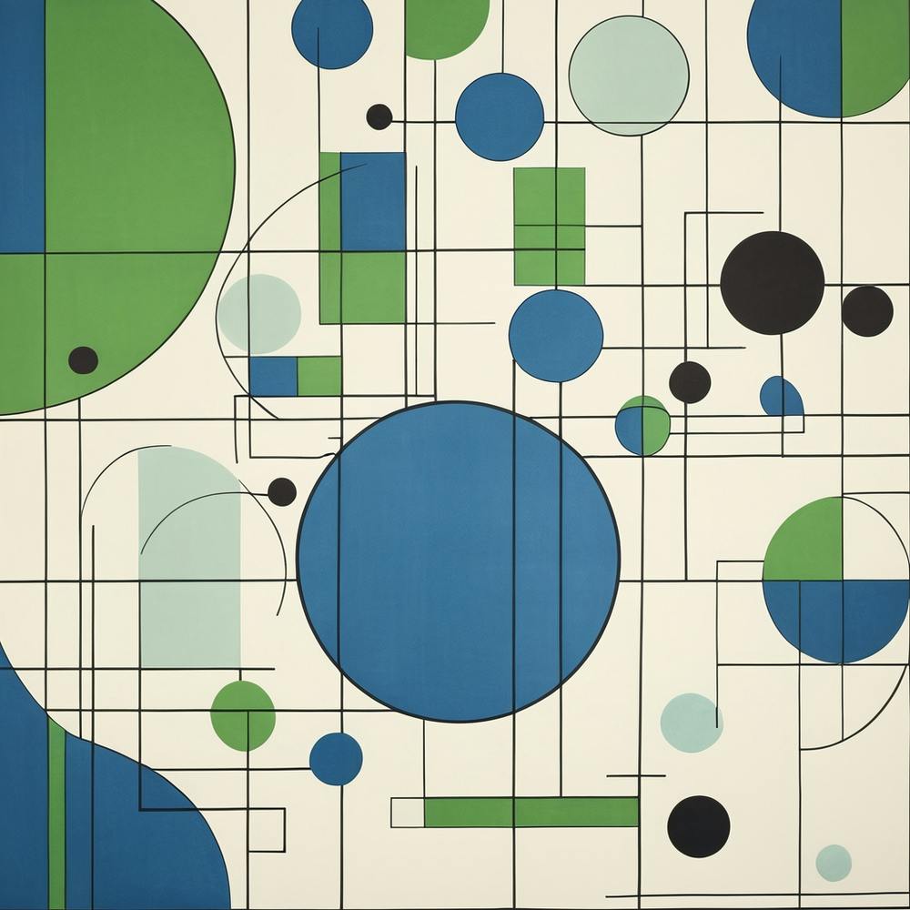 Blue and Green Abstract Painting