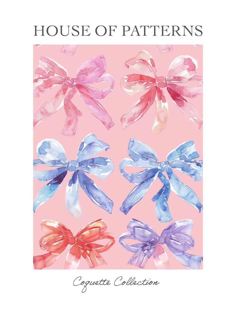 Pastel Bows 1 Pattern Poster