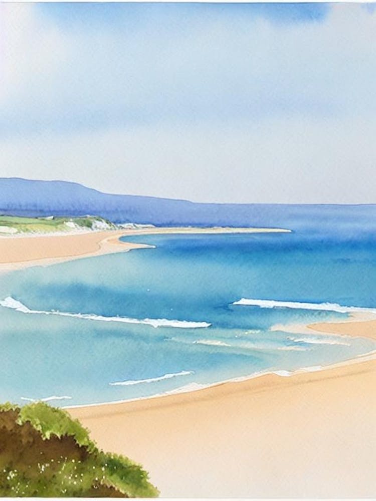 Woolacombe Beach, Devon Watercolour