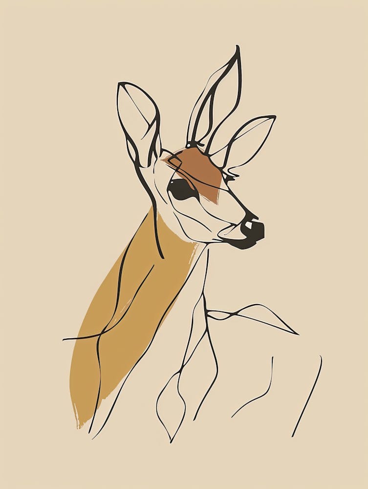 Deer - Boho, Line Art 5