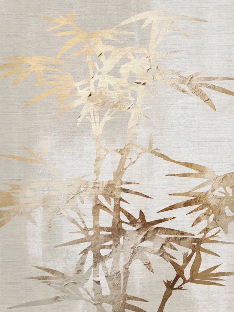 Beige and Gold Bamboo Artwork