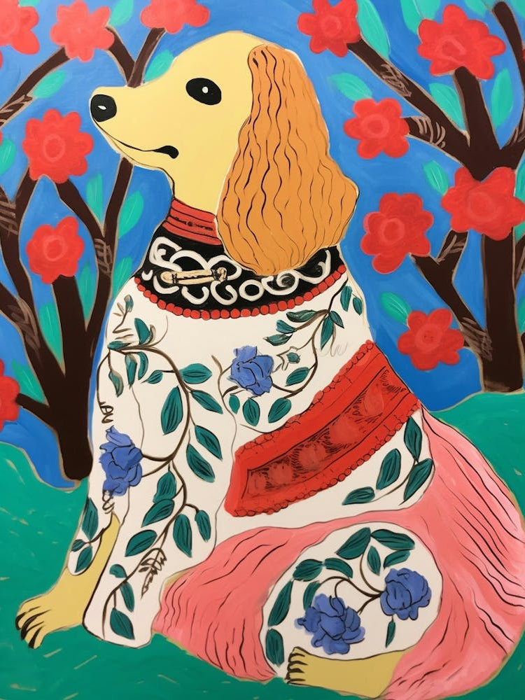 Maximalist Animal Painting Dog 2
