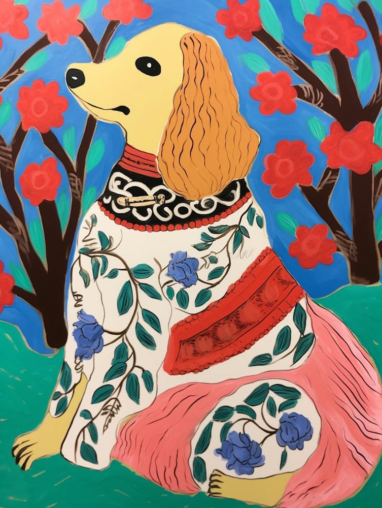 Maximalist Animal Painting Dog 2