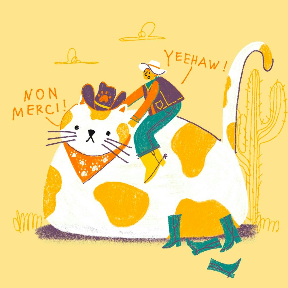Cat Cowboy Illustration