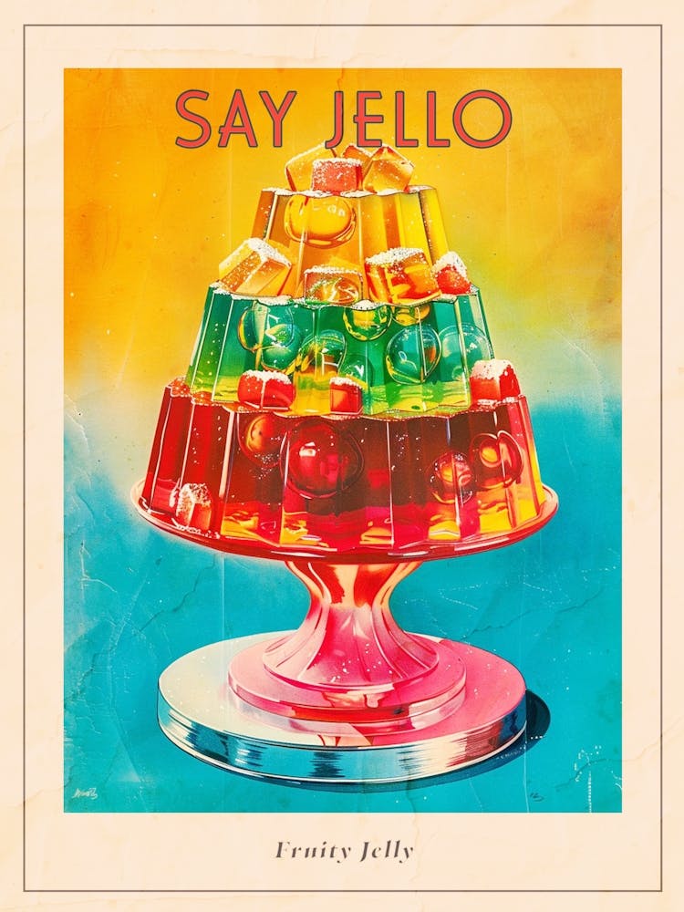 Fruity Jelly Vintage Cookbook Inspired 1 Poster