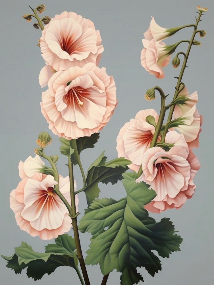 Floral Illustration Hollyhock 2