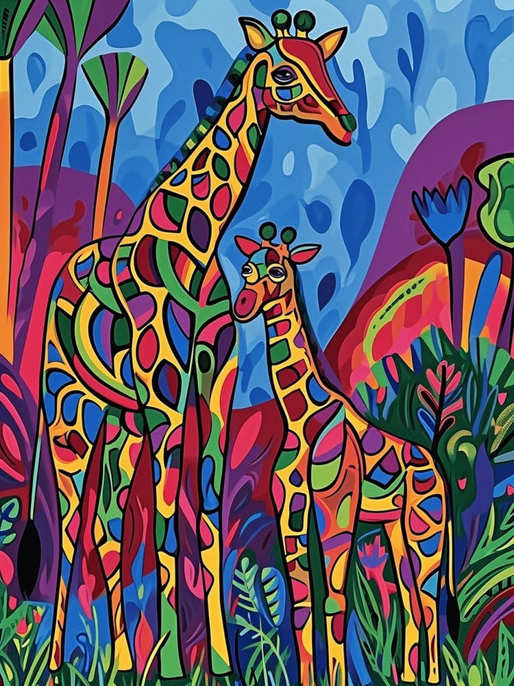 Geometric Giraffe Family 2