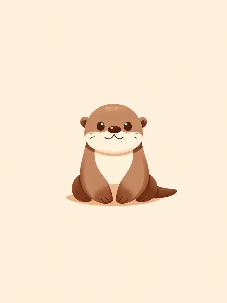 Baby Otter for Nursery and Kids Play Room Wall Art 1