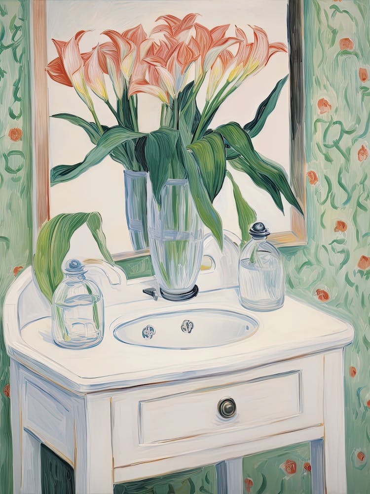Bathroom Vanity Painting With A Calla Lily Bouquet 3