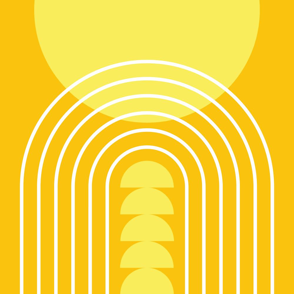 Modern Mid Century Gateway Sun Rainbow 9 In Mustard Yellow 02