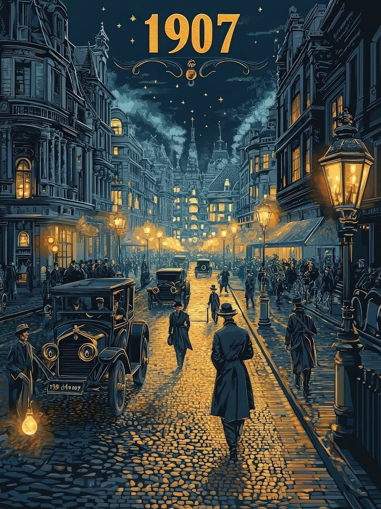 Aihrgdesign A Nostalgic Poster Of A Bustling 1907 City Street 9bb460d9 F8b0 4913 A42e F366e221c3f9 0