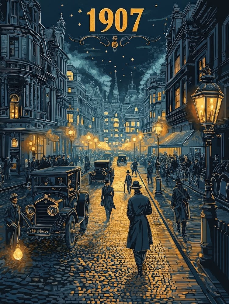 Aihrgdesign A Nostalgic Poster Of A Bustling 1907 City Street 9bb460d9 F8b0 4913 A42e F366e221c3f9 0