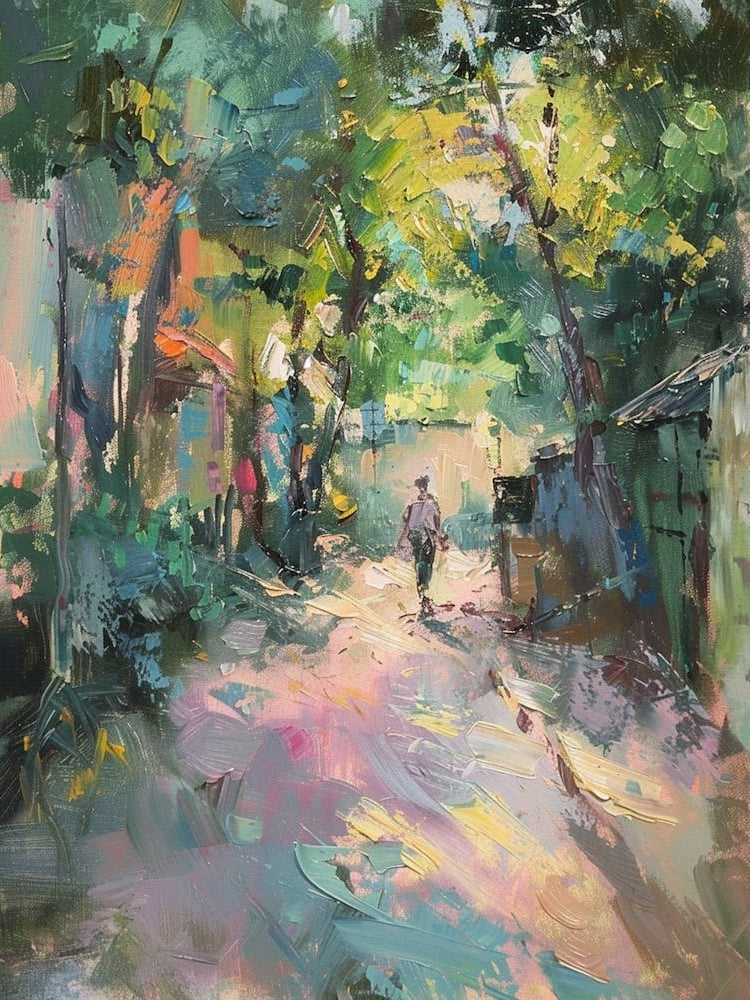 Comedy Club Austin Texas Oil Painting 2