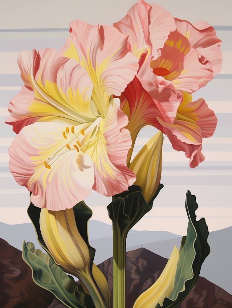 Amaryllis 3 Flower Painting