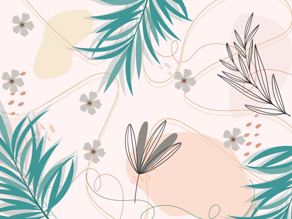 Feuilles et Fleurs Tropicales