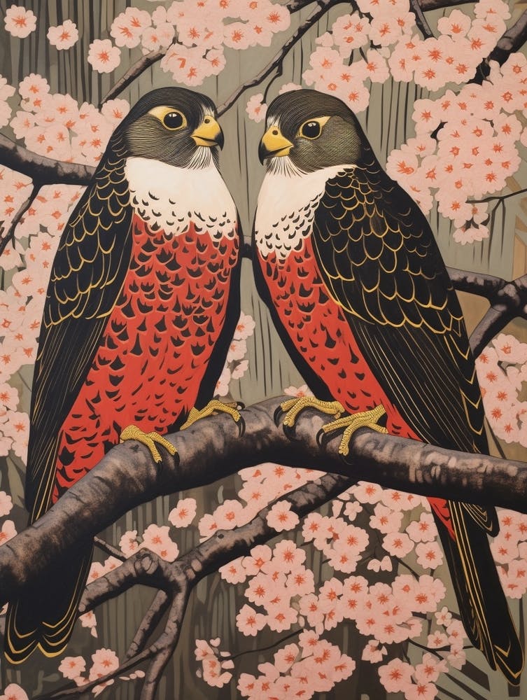 Art Nouveau Birds Poster Falcon 6