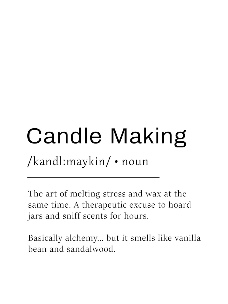 Candle Making Definition Poster - Dictionary