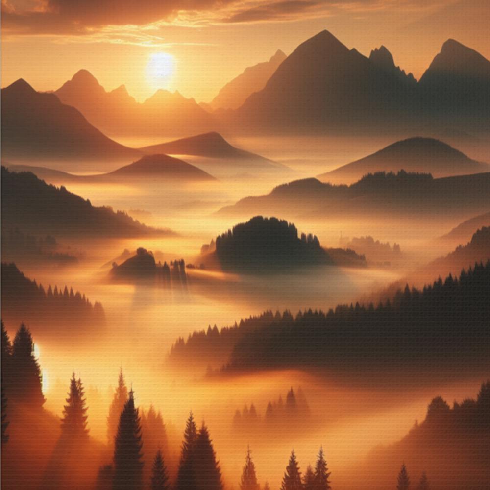 Sunrise In The Mountains 1