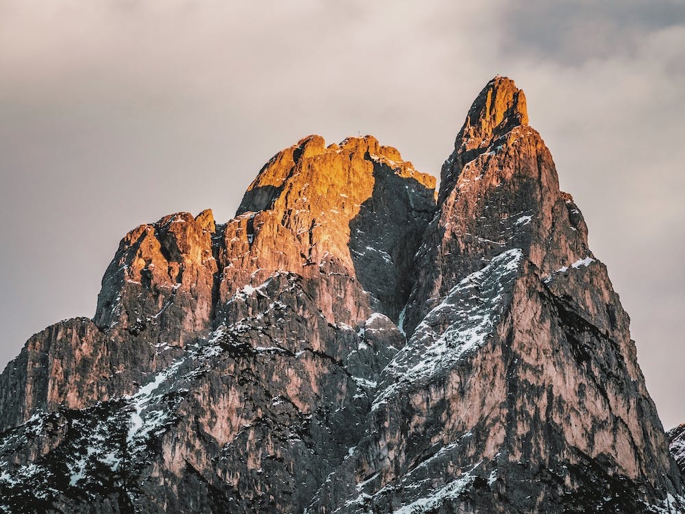 Cold Sunset Mountain Peaks