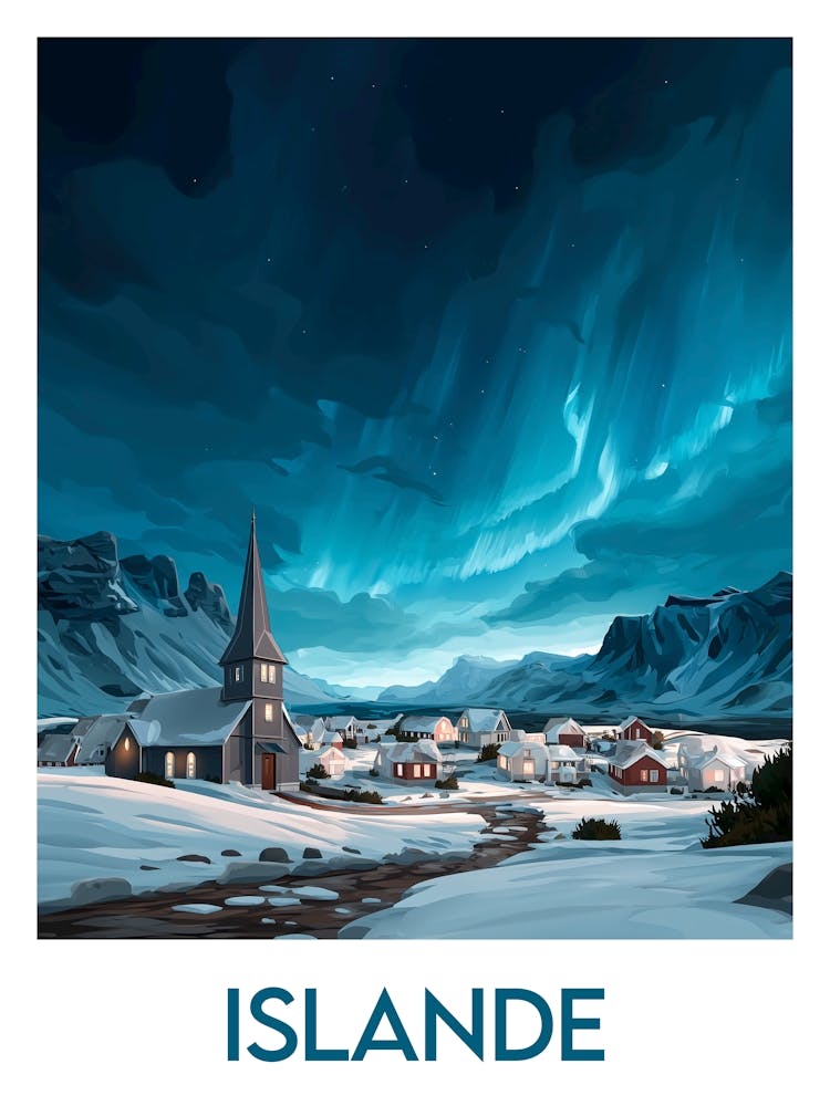 Affiche de voyage Islande